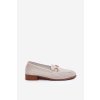 Kožené Dámské Mokasíny S Dekorací Na Plochém Podpatku Béžové S.Barski LR51-588 (Veľkosť 36)