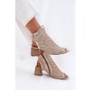 Dámské Kožené Botky Na Podpatku S Odkrytou Patou Maciejka 06899-25 Zlatohnědé (Veľkosť 39)