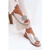 Lesklé Dámské Sandály S Ozdobným Detailem S.Barski KV51-012 Stříbrné (Veľkosť 36)