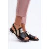 Zazoo 40385 Dámske kožené Sandále čierne / 40385 V.CZARNY+ZŁ (Veľkosť 36)