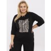 Dámska blúzka plus size čierna RV-BZ-A291.45 (Farba Čierna, Veľkosť ONE SIZE)