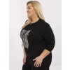 Dámska blúzka plus size čierna RV-BZ-A291.45 (Farba Čierna, Veľkosť ONE SIZE)