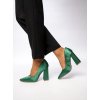 Dámske zelené saténové lodičky LUMONA na stabilnom podpätku, kód produktu 9820