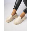 Dámske béžové mokasíny z eko kože MILANO BEIGE, elegantné na každodenné nosenie, kód produktu VG279