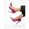 Dámske ružové lodičky z eko kože na vysokom podpätku, kód produktu 6161