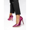 Dámske ružové lodičky z eko kože na vysokom podpätku, kód produktu 6161