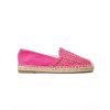Ružové dámske espadryle s zaoblenou špičkou z tkaniny a juta, kód produktu CZ-3 FUCHSIA