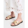 Zlaté dámske sandále z eko kože, elegantné, letné, kód produktu BY018-10 GOLD