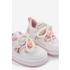 Dětské tenisky na suchý zip s přívěskem Lízátko bílo-růžové Odalira (Veľkosť 28)