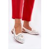 Perforované baleríny s odhaleným podpatkem bílé Navinnia (Veľkosť 38)