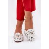 Perforované baleríny s odhaleným podpatkem bílé Navinnia (Veľkosť 38)