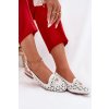 Perforované baleríny s odhaleným podpatkem bílé Navinnia (Veľkosť 38)