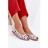 Vzorované baleríny s odkrytými prsty strieborné calgis / ASA136-8 SREBRNY (Veľkosť 36)