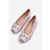 Vzorované baleríny s odkrytými prsty strieborné calgis / ASA136-8 SREBRNY (Veľkosť 36)