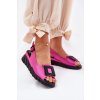 Kožené dámské sandály na platformě s ozdobou Artiker 56C1571 fuchsie (Veľkosť 40)