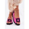 Kožené dámské sandály na platformě s ozdobou Artiker 56C1571 fuchsie (Veľkosť 40)