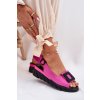 Kožené dámské sandály na platformě s ozdobou Artiker 56C1571 fuchsie (Veľkosť 40)