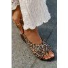 Dámské kožené sandály leopardí hnědé Zazoo 40407 (Veľkosť 40)