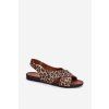 Dámské kožené sandály leopardí hnědé Zazoo 40407 (Veľkosť 40)