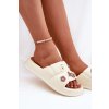 Penové papuče s připínáky ecru redienna / 25SD11-8912 WHITE (Veľkosť 36.5)
