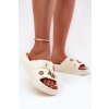 Penové papuče s připínáky ecru redienna / 25SD11-8912 WHITE (Veľkosť 36.5)