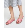 Ružové dámske sandále s rovnou podrážkou, syntetický materiál, kód produktu JS671 FUSHIA