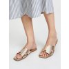 Zlaté dámske sandále zo syntetického materiálu, elegantný casual štýl, kód produktu JS671 GOLD