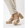Dámske béžové sandále z eko kože, elegantné letné, kód produktu FILL
