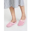 Ružové dámske gumené sandále s kvetinovým vzorom, letné, kód produktu SD2629