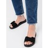 Čierne dámske elegantné sandále s kokardou na syntetickom zvršoku, kód produktu Z083