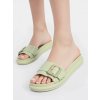 Dámske zelené syntetické sandále na rovnej podrážke, príležitosťové a elegantné, kód produktu XA136 VERDE