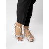 Dámske strieborné večerné sandále s kryštálmi z eko kože, kód produktu 3988-2 SILVER