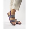 Dámske fialové sandále s rovnou podrážkou, syntetický materiál, zdobené trblietkami, kód produktu P3012-02 PURPLE