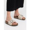 Dámske béžové sandále z eko kože, pletené, elegantné a voľnočasové, kód produktu 98-62 PINK