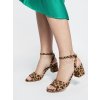 Dámske leopardie sandále s rovnou podrážkou, textilné, vzorované, kód produktu .X5-388 LEOPARD