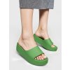 Dámske sandále Offwhite z eko kože, minimalistický štýl, hladké, uzavretá špička, kód produktu LS100TO- 1 GREEN
