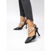 Dámske čierne lodičky s rovnou podrážkou z eko kože, kód produktu 2H2E-L6554-19