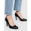 Dámske čierne lodičky s ihlovým podpätkom z eko kože, hladké, kód produktu 66-8
