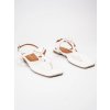 Dámske biele sandále z eko kože, pletené, elegantné a casual, kód produktu AF251 WHITE