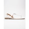 Dámske biele sandále z eko kože, pletené, elegantné a casual, kód produktu AF251 WHITE