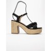 Dámske čierne minimalistické sandále z eko kože na elegantnej podrážke, kód produktu JB1940 BLACK