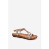 Dámské Sandály Ploché S Pletenými Pásky A Přívěsky Artiker 54C1323 Zlaté (Veľkosť 37)