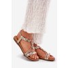 Dámské Sandály Ploché S Pletenými Pásky A Přívěsky Artiker 54C1323 Zlaté (Veľkosť 37)