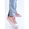Dámské látkové tenisky na platformě velké hvězdy LL274181 Růžová (Veľkosť 37)