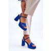 Dámske semišové Sandále na platforme modré verda / ZY222 BLUE (Veľkosť 36)