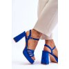 Dámske semišové Sandále na platforme modré verda / ZY222 BLUE (Veľkosť 36)