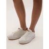 Biele dámske mokasíny z eko kože, perforované zdobenie, športový streetwear štýl YY-153