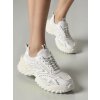 Dámske biele mokasíny zo zvršoku z eko kože a sieťoviny, športový štýl, kód produktu YY-120_SILVER