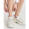 Dámske biele mokasíny zo zvršoku z eko kože a sieťoviny, športový štýl, kód produktu YY-120_SILVER