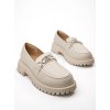 Dámske strieborné mokasíny z eko semišu na každodenné nosenie, smart casual a do práce, kód produktu GO-251